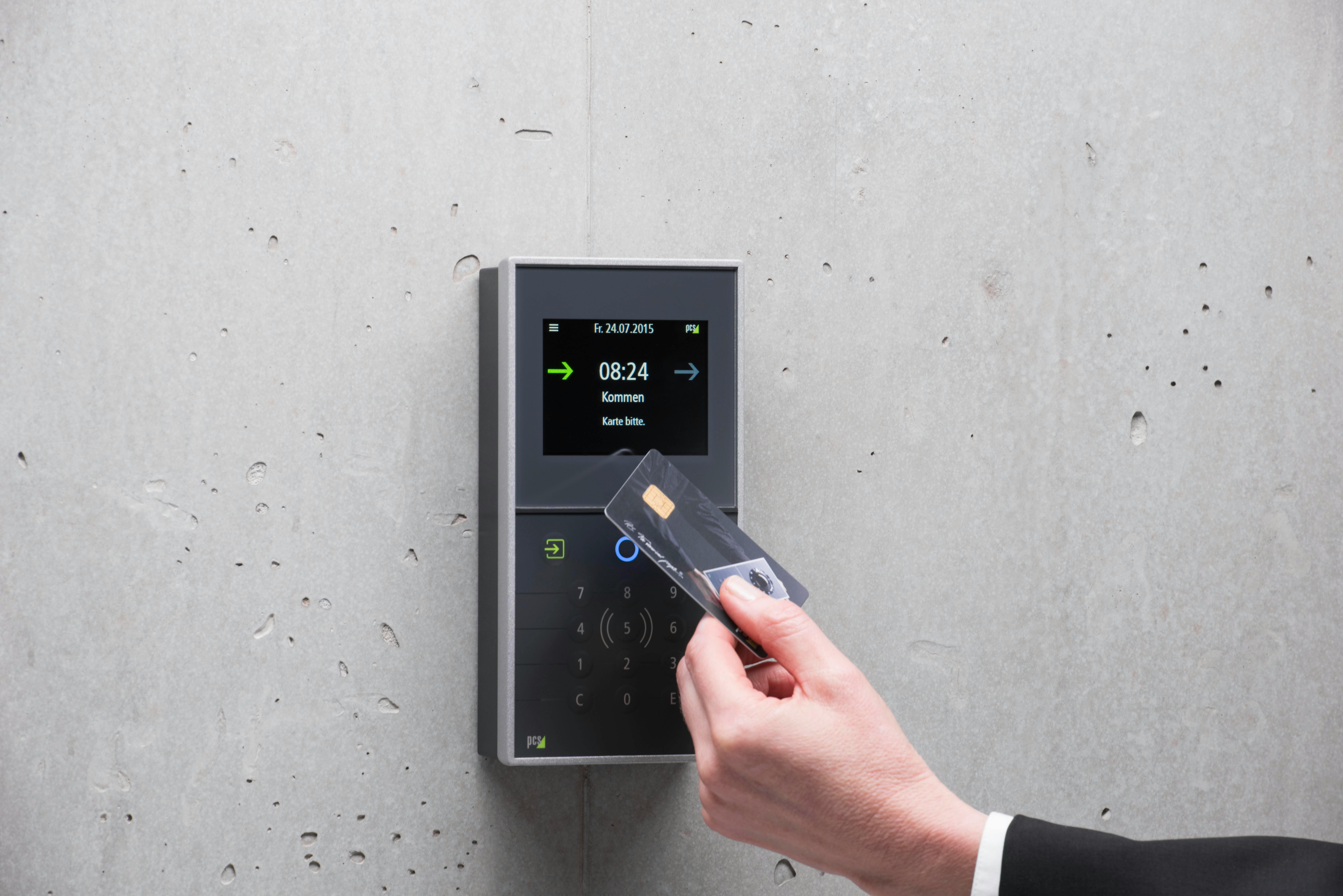 Access control reader with access card